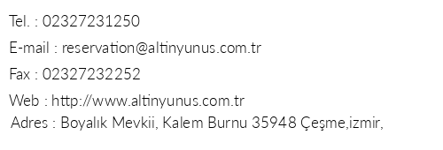 Altn Yunus Apart Hotel telefon numaralar, faks, e-mail, posta adresi ve iletiim bilgileri